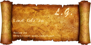Lauf Géza névjegykártya