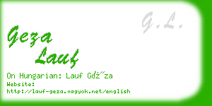 geza lauf business card